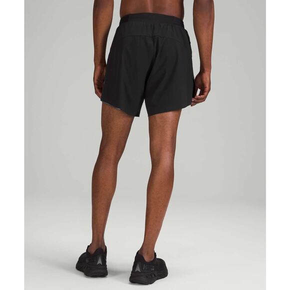 Lululemon Outpacer Short 6" Size M EUC. Black Mens - Picture 2 of 6